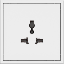 Tile Series Universal Socket 2.1 - Ivory White