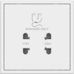 Tile Series Shaver Socket 2.1 - Ivory White