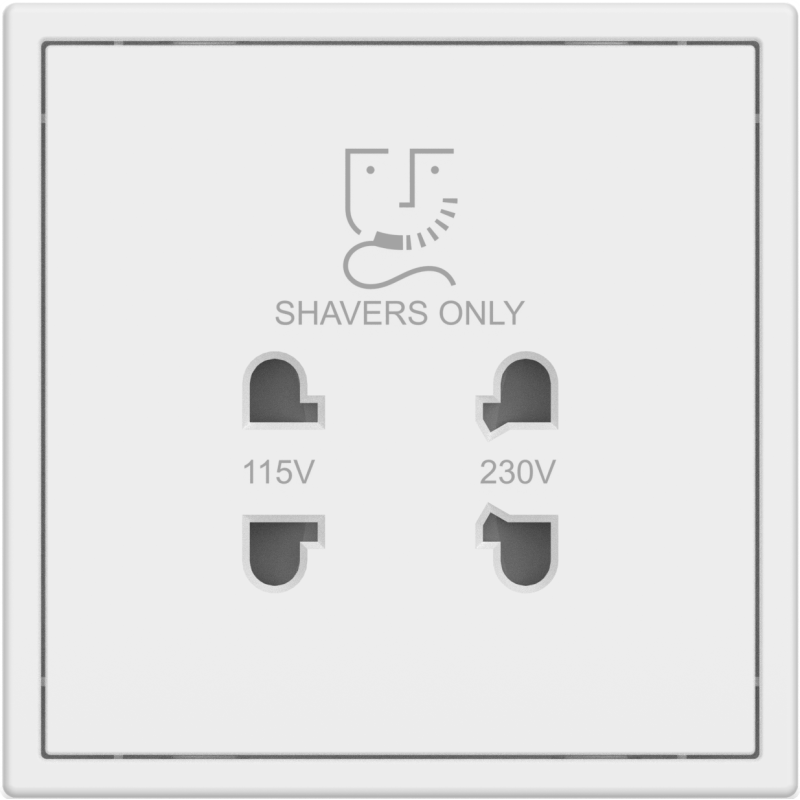Tile Series Shaver Socket 2.1 - Ivory White