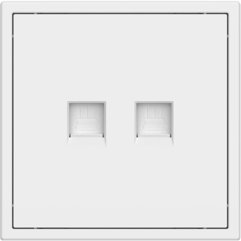 Tile Series 2 Port Ethernet Wall Outlet 2.1 - Ivory White