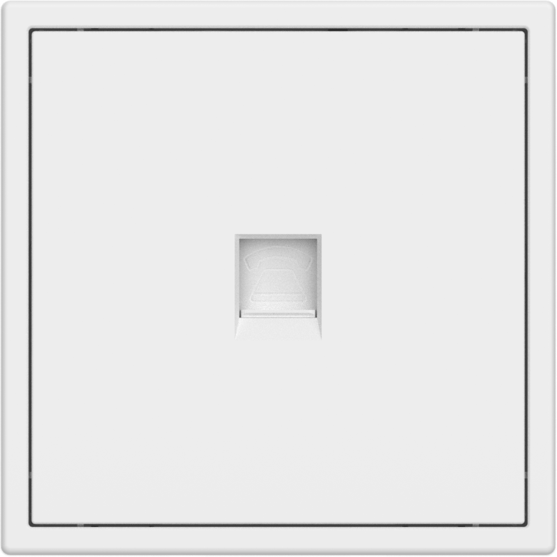 Tile Series 1 Port Telephone Wall Jack 2.1 - Ivory White