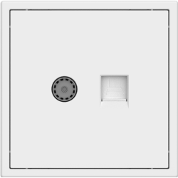 Tile Series 1 Port Cable TV Ethernet Wall Outlet 2.1 - Ivory White