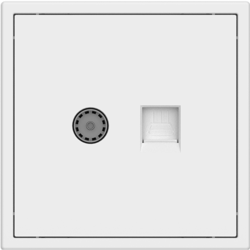 Tile Series 1 Port Cable TV Ethernet Wall Outlet 2.1 - Ivory White