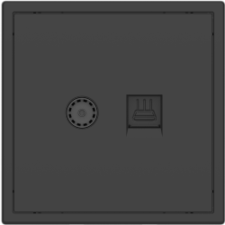 Tile Series 1 Port Cable TV Ethernet Wall Outlet 2.1 - Ash Gray