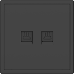 Tile Series 2 Port Ethernet Wall Outlet 2.1 - Ash Gray