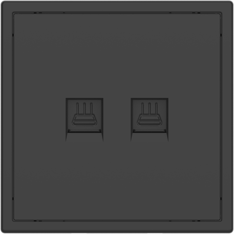 Tile Series 2 Port Ethernet Wall Outlet 2.1 - Ash Gray