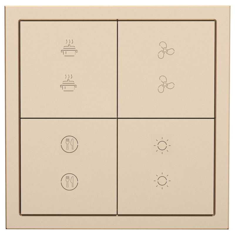 Tile Series 8 button smart panel 2.1 Metal - Champagne Gold