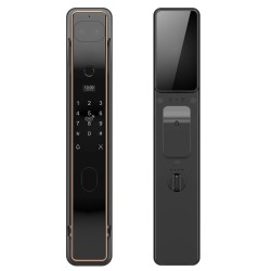Face Recognition Smart Door Lock  With Security Camera Monitor， with  standard lock body  (gold)